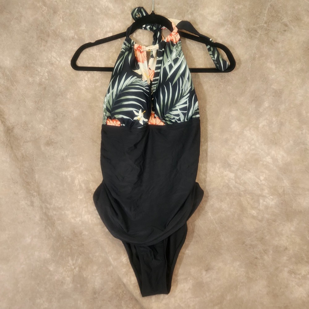 Cupshe Emelia Tropical Halter One Piece Bathing Suit Plus Size 2X NWT
