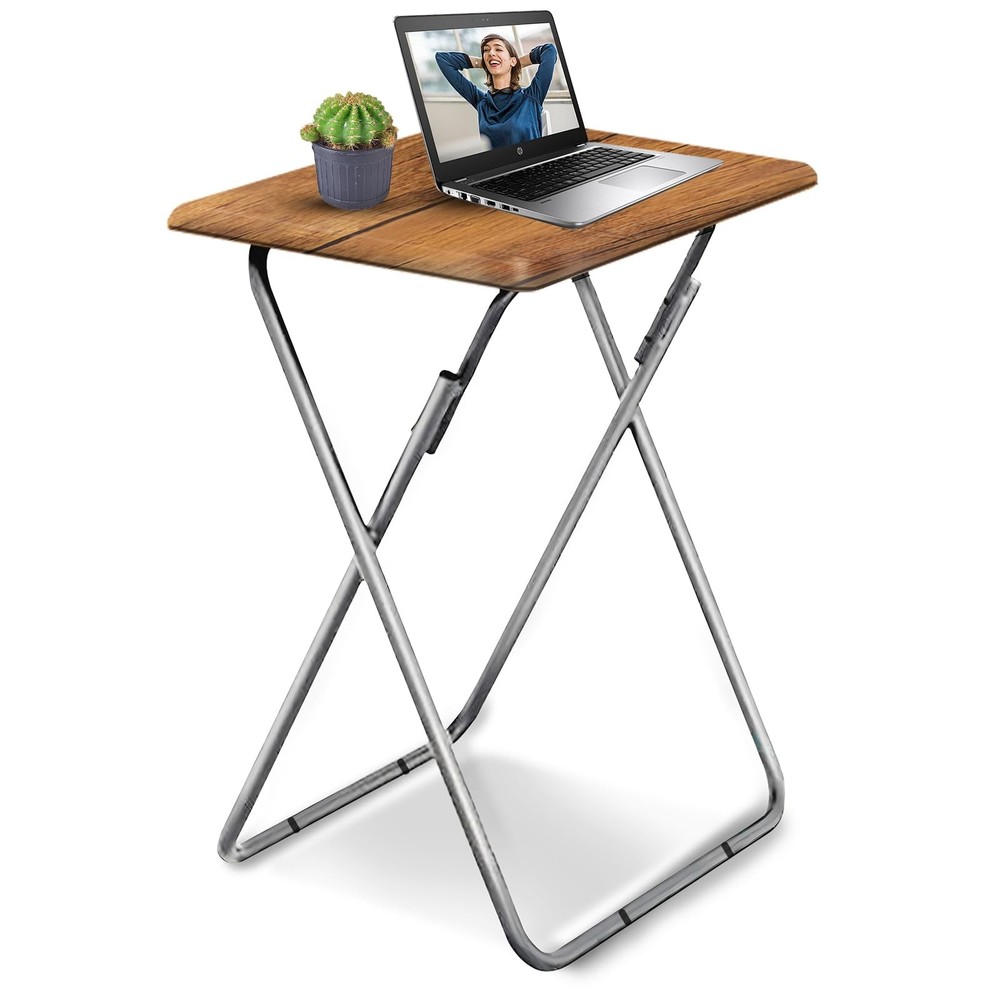 Sturdy Metal Folding TV Tray Table for Dining and Snacking