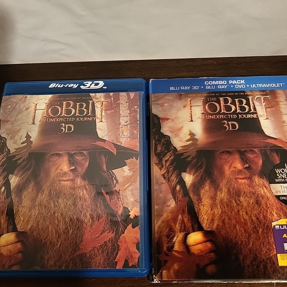 Hobbit An Unexpected Journey 3D Blu Ray DVD 5 Disc Combo Pack Lord Of The Rings