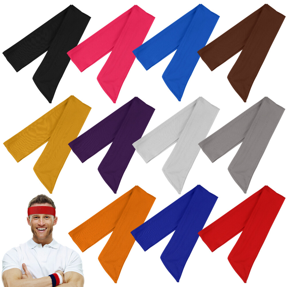 15 Adjustable Headbands & Bandanas for Men Women - Hair Wrap & Tie Set  