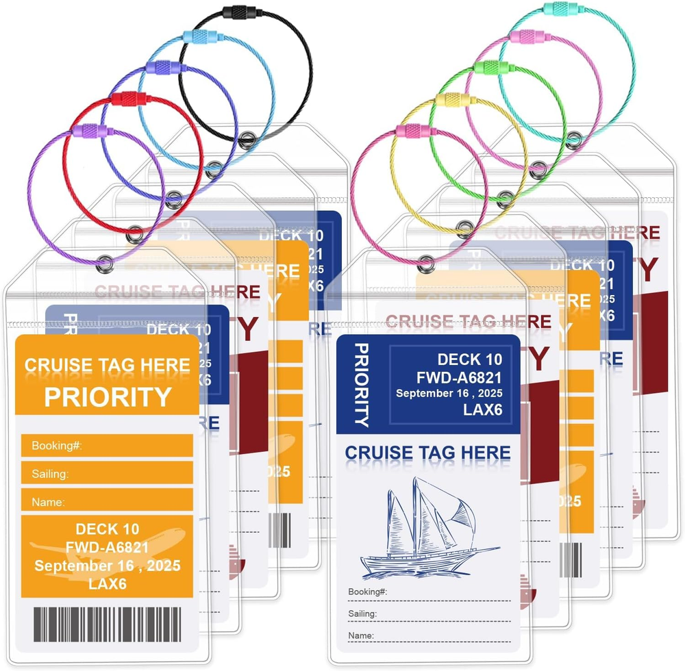 Cruise Luggage Tags For Ships Holders With Steel Loops Compatible With Carnival