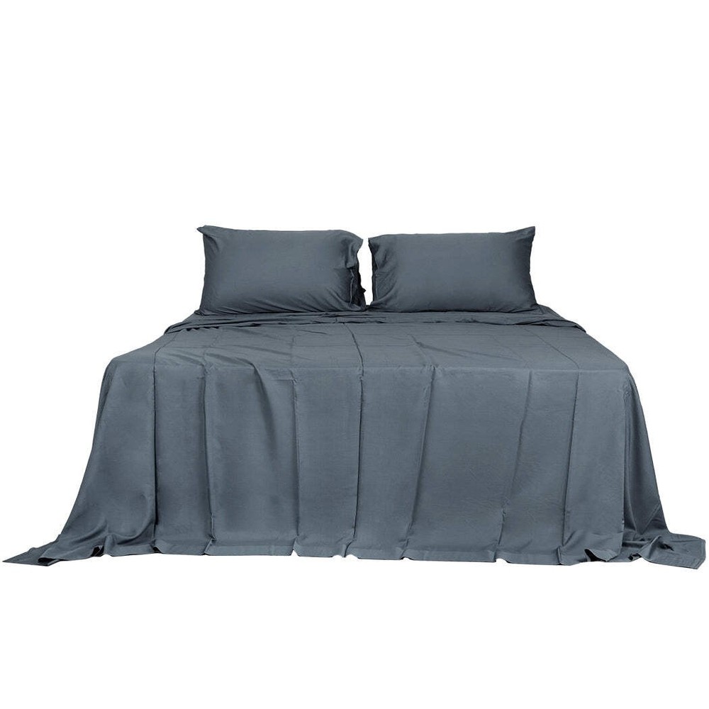 NNEIDS Dreamz 4pc Queen Bamboo Bed Sheet Set Charcoal Soft Breathable Luxury