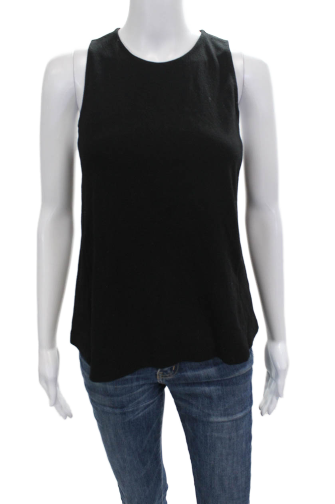 Club Monaco Womens Black Viscose Sleeveless Basic Tank Round Neck Size S