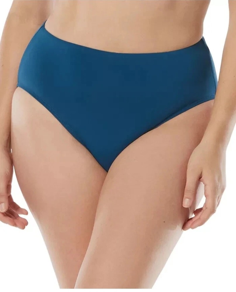 Coco Reef Contours High-Waist Bikini Bottom , Lapis , XL