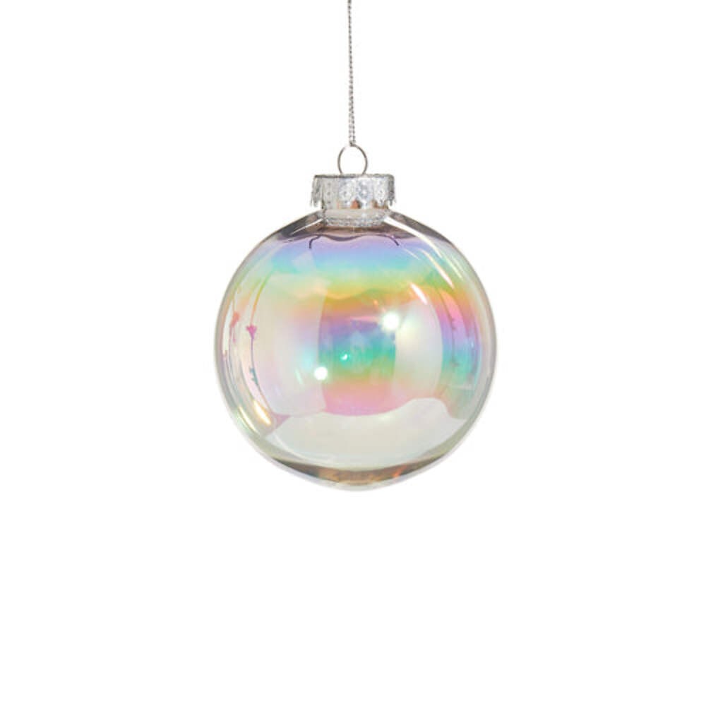 Shatterproof Seamless Clear Iridescent Ball Ornament 4