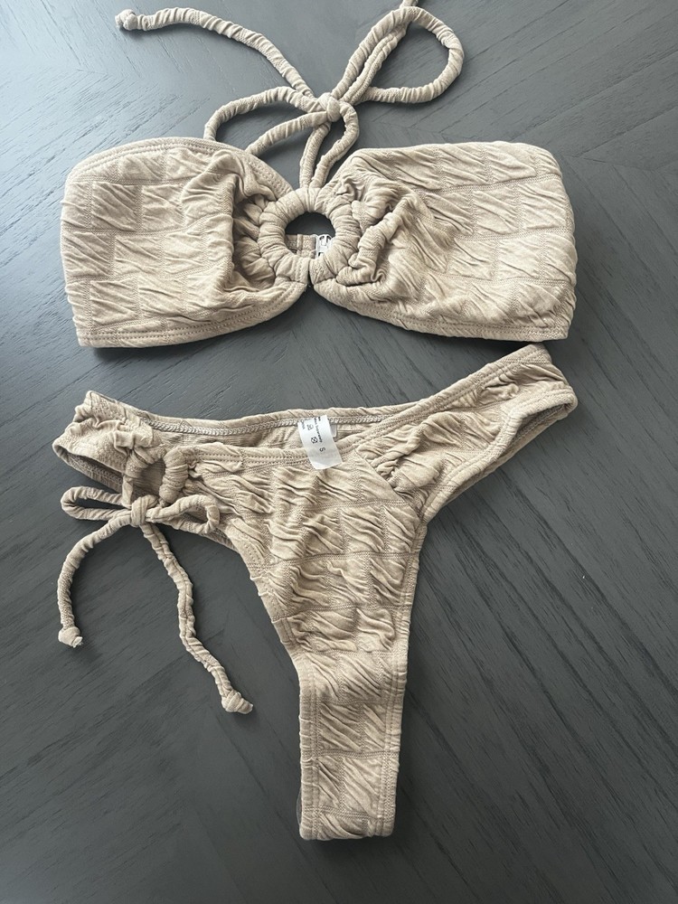Women's Bikini Set Beige Size Small