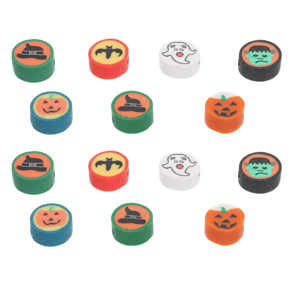 100 Pcs White Clay Beads Halloween Loose Polymer Eye-catching