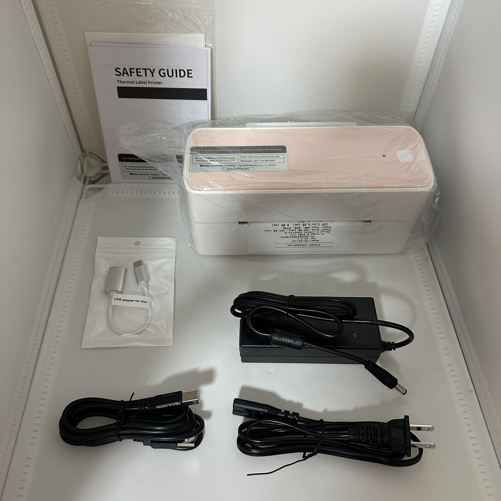 Logistics Thermal Label printer PM-241-BT Bluetooth eBay UPS FedE. White/Pinkcvv-image