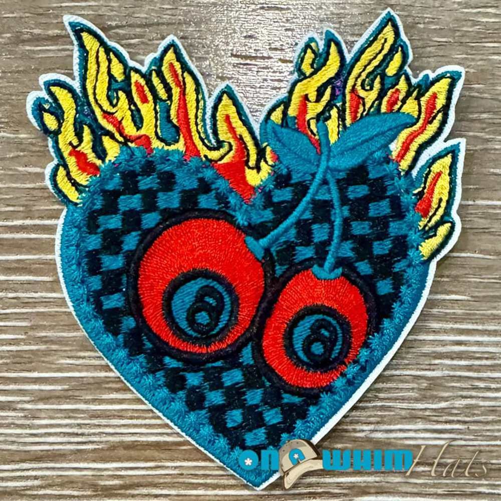 Western Cherry Eightball Embroidered Iron-On Patch