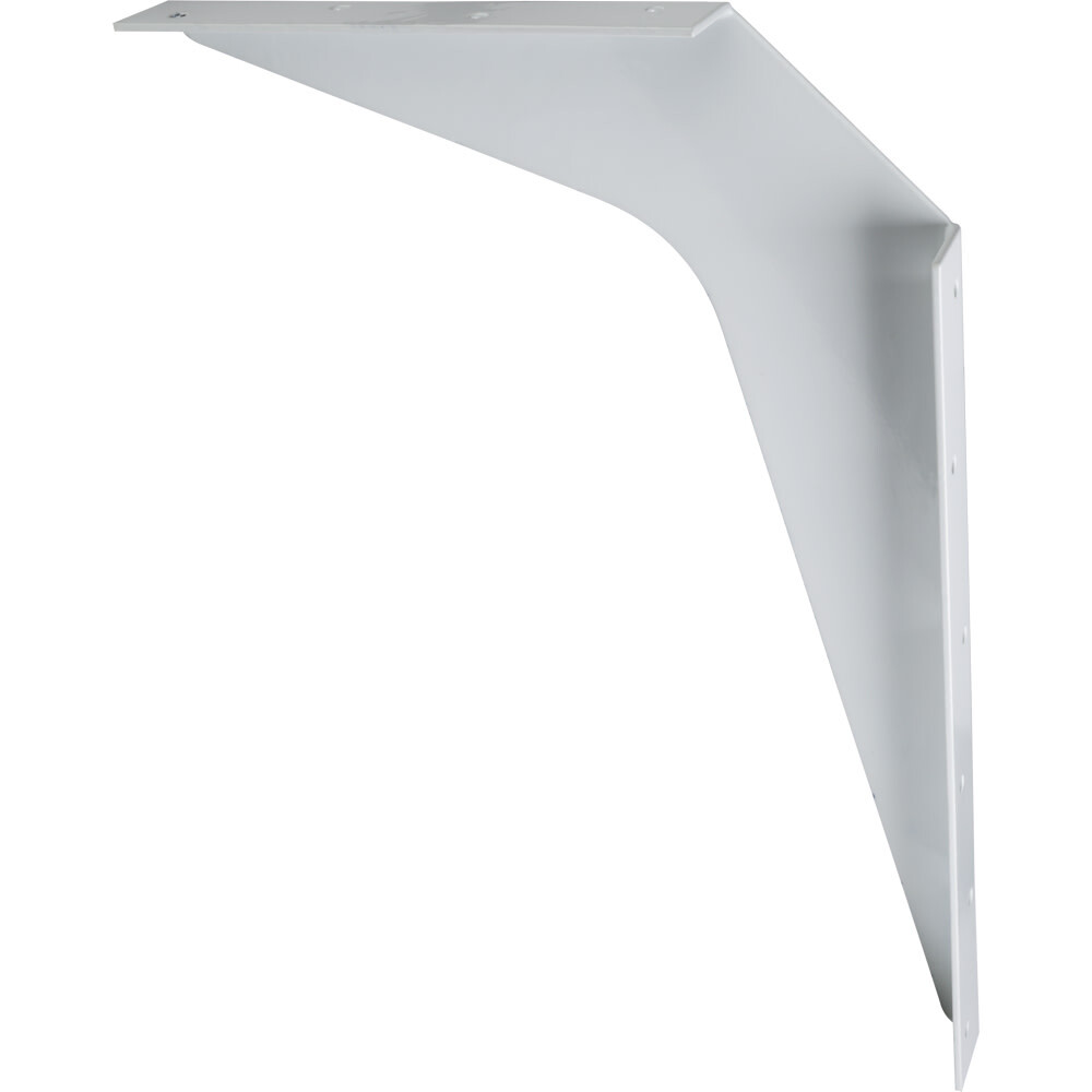 White 24-Inch Shelf Bracket for Workstations – Single Mount Hardware