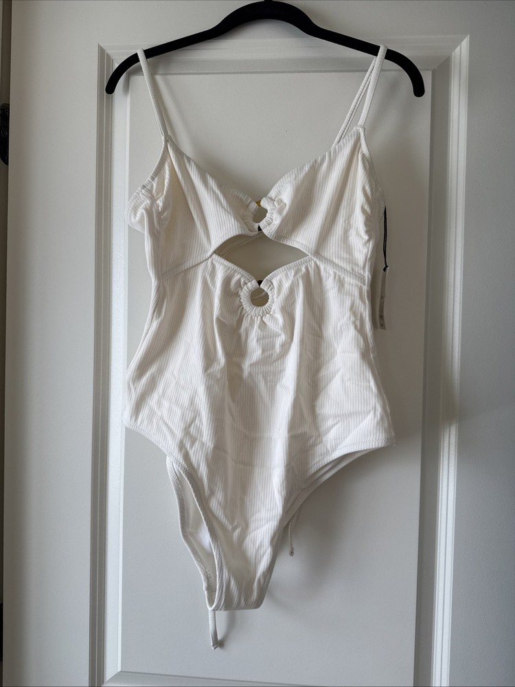 Shade And Shore Women’s Off White Bathing Suit One Piece Size M 8-10 NWT