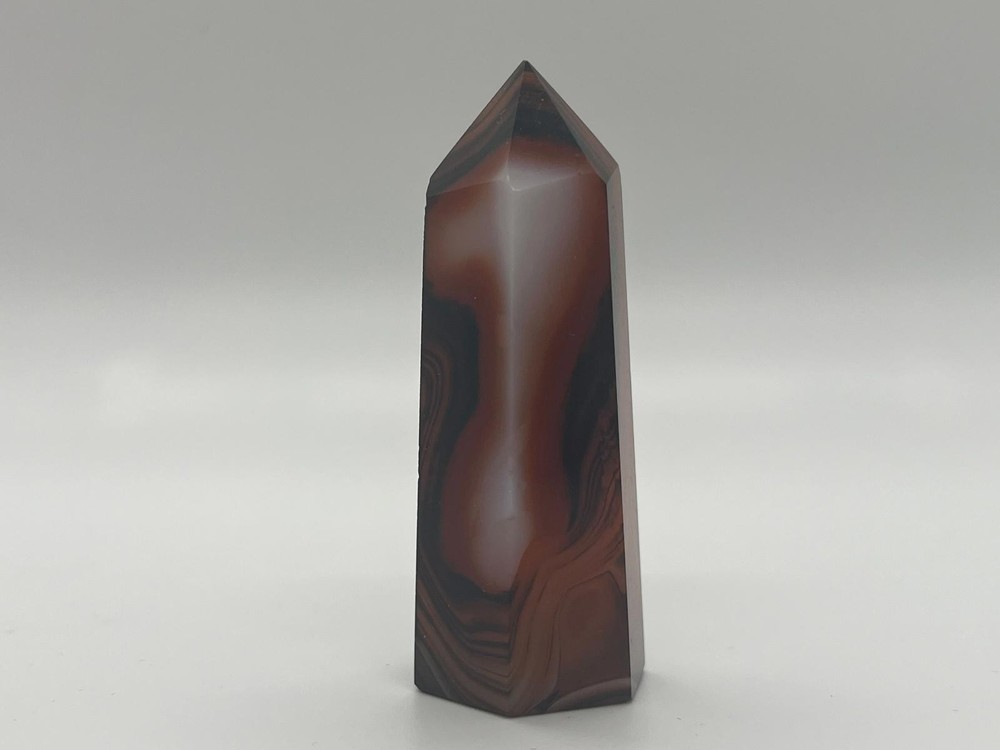 Sardonyx Tower – Polished Crystal Point of Strength, Stability, and Fire