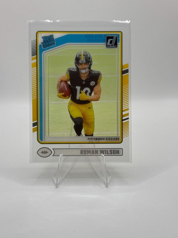Roman Wilson Rated Rookie #77 2024 Panini - Clearly Donruss Football