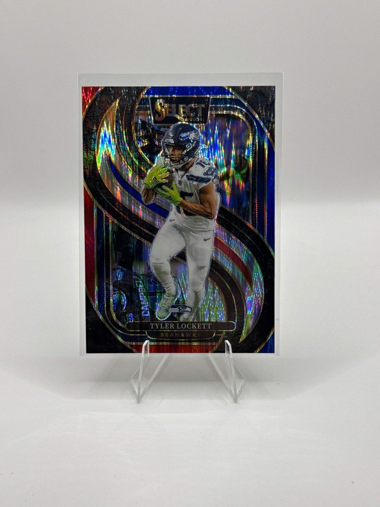 Tyler Lockett #199 Red Blue Prizm Shock Premier Level 2024 Panini - Select Footb