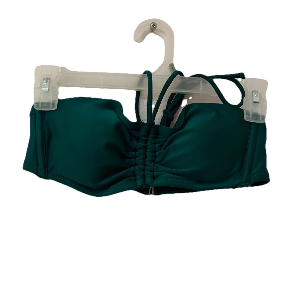 Women's Halter Bandeau Bikini Top Shade & Shore Green Size Small (4-6) NEW