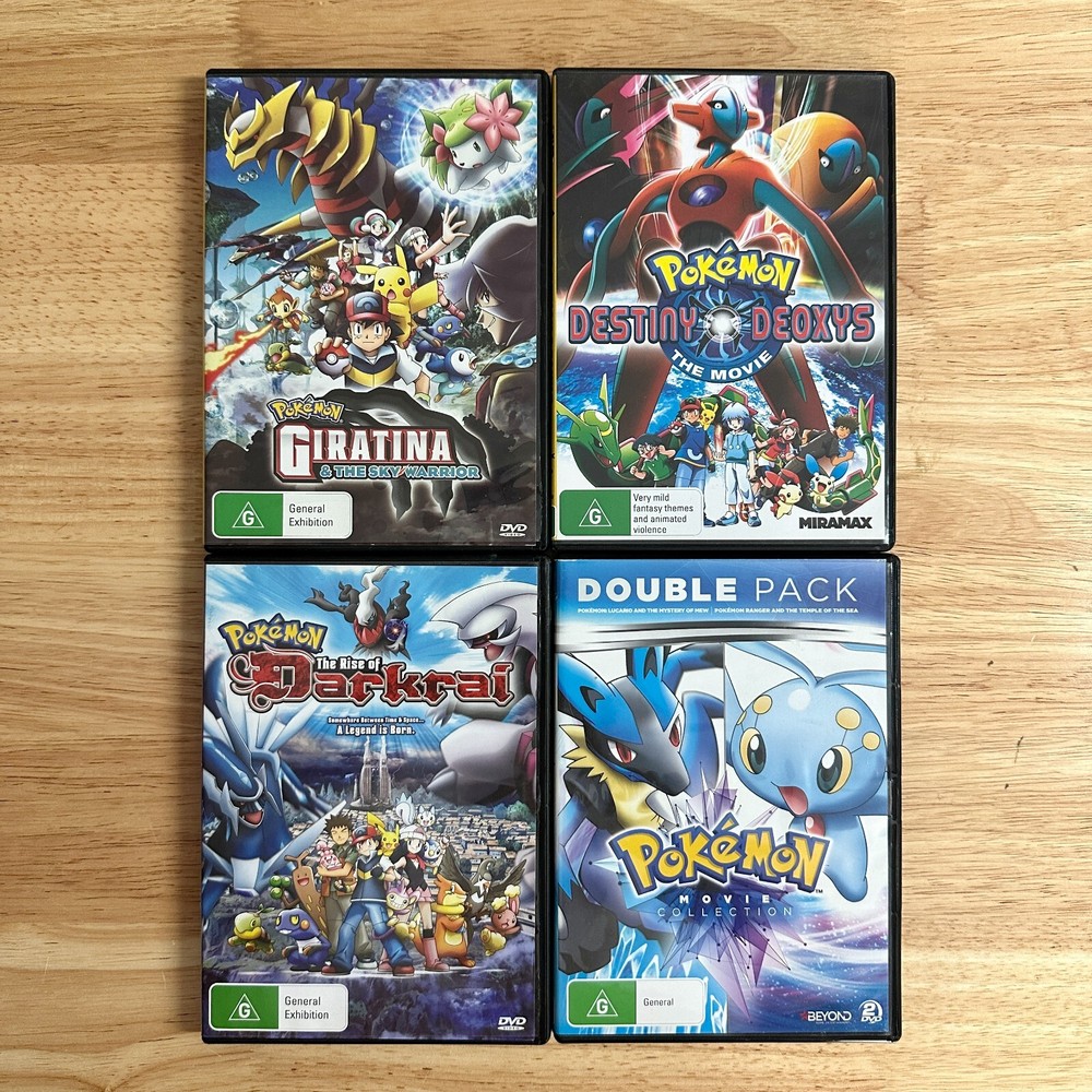 POKEMON DVD Movie Lot: Rise of Darkrai + Giratina + Destiny Deoxys + Double Pack