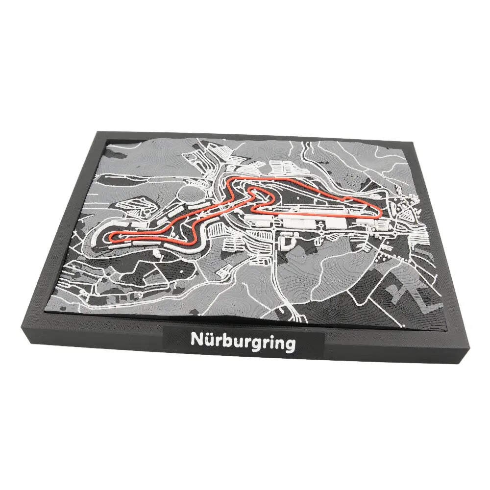 Nürburgring GP Circuit 3D Track Map – Layered Topographic Racing Art and Desk Di
