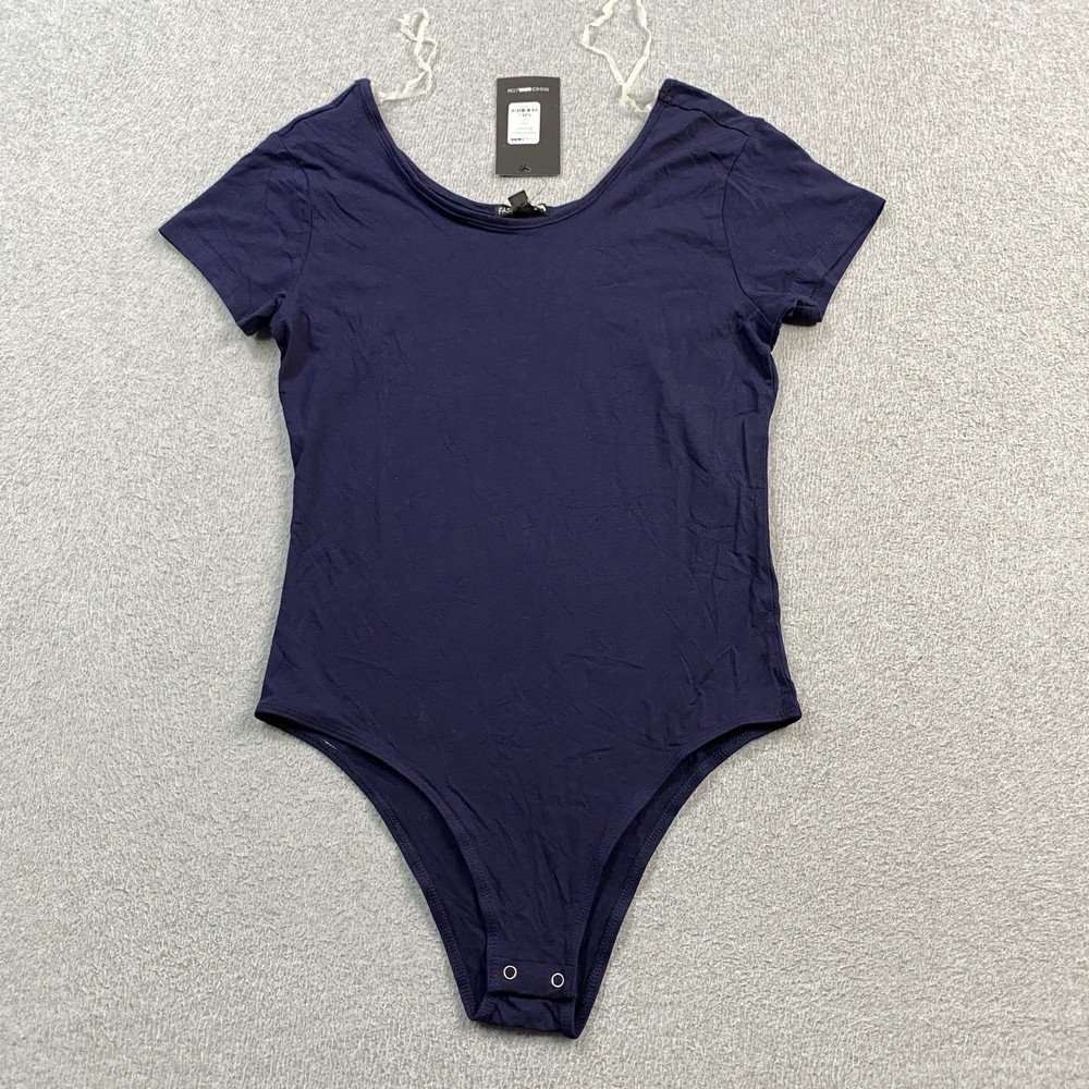 NEW Fashion Nova One Piece Swimsuit Shirt Womens Large Short Sleeve Snap Crotch