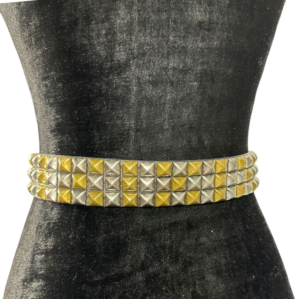 Studded Silver Gold Belt for Men Size XL 40-42 Hot Topic-image