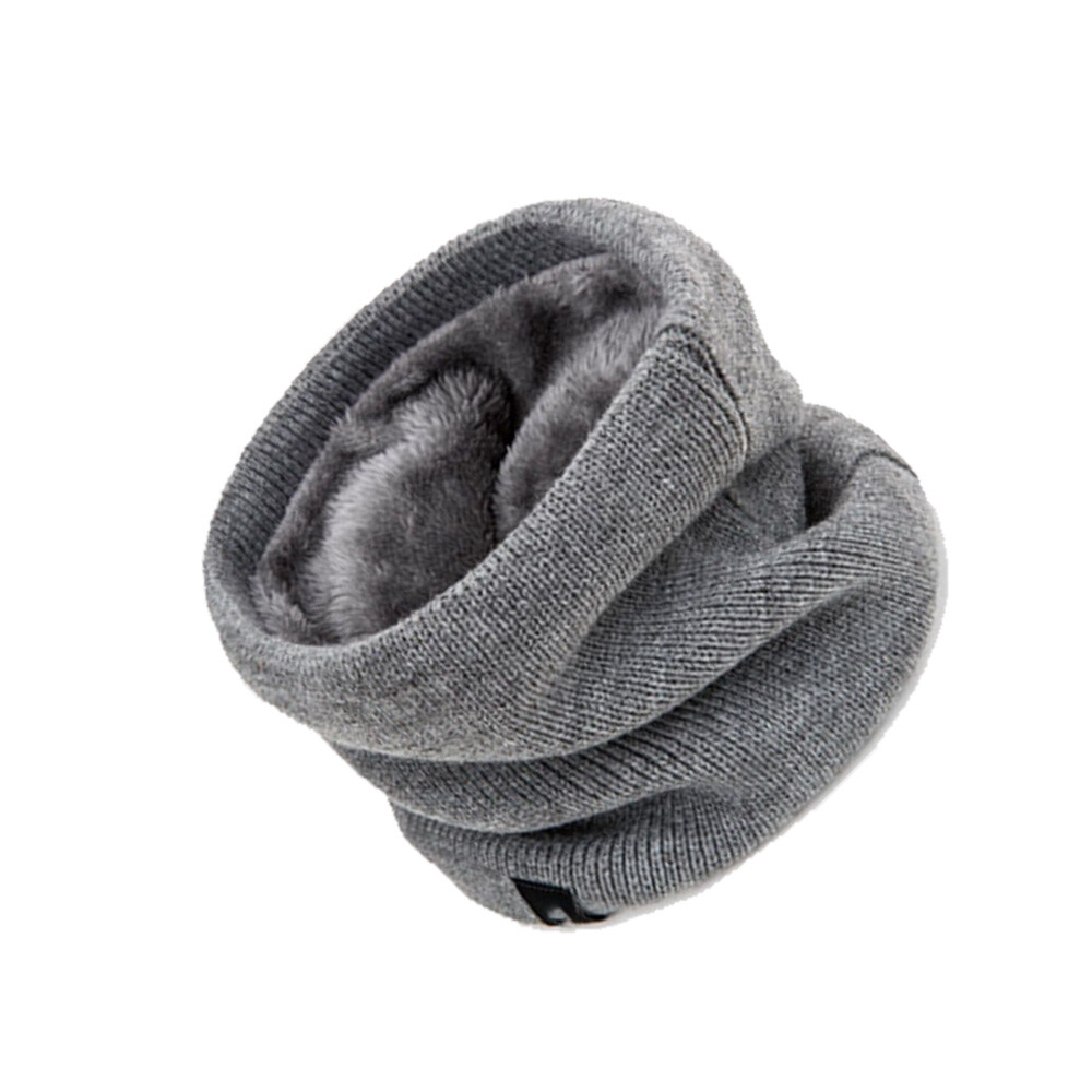 Neck Warmer Scarf Soft Knitted Fleece for Women Men Warm Winter Snood Outdoor 4K