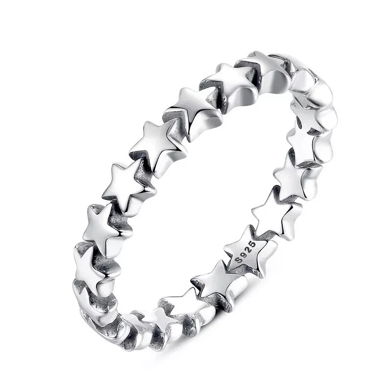 2024 New Sterling Silver Original  Silver Hearts stars shapes  Ring
