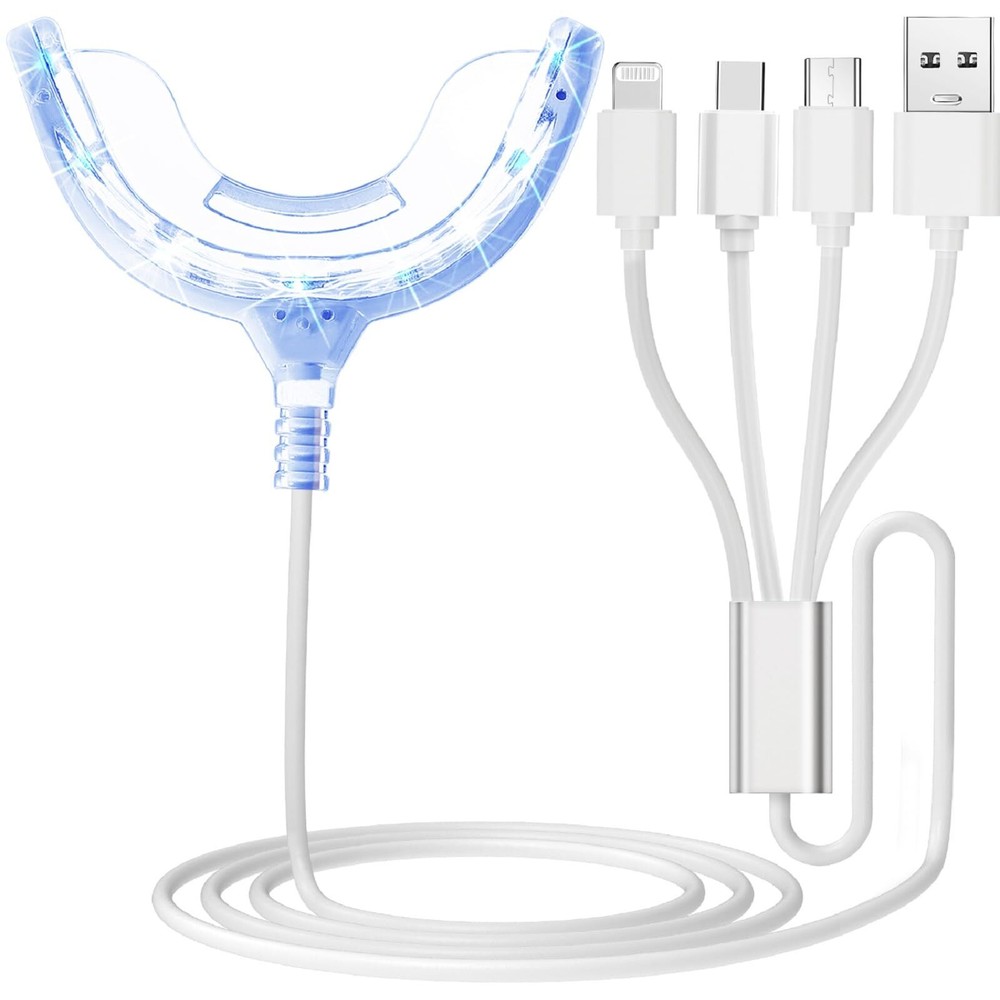 Teeth Whitening Accelerator Light 16x More Powerful Blue LED Light Mouth Tray...