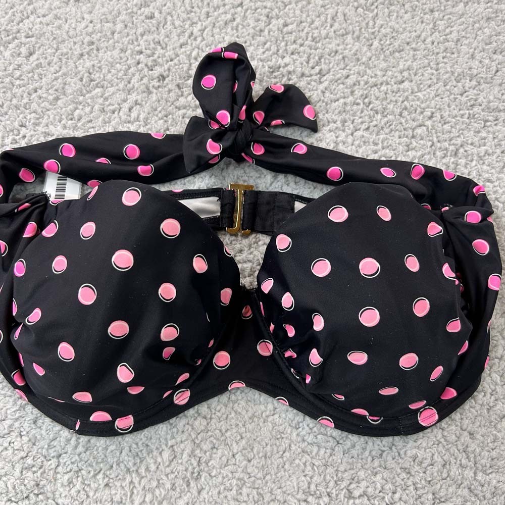 Smart Sexy Swim Bikini Top Womens Size 38D Beach Swimwear Polka Dot Halter