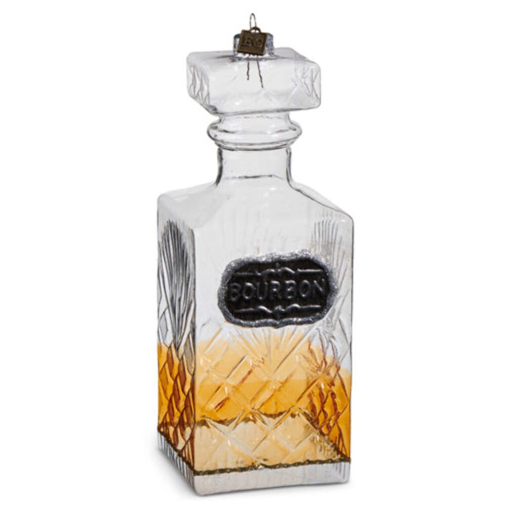 Grand Bourbon Decanter Glass Ornament 6.5
