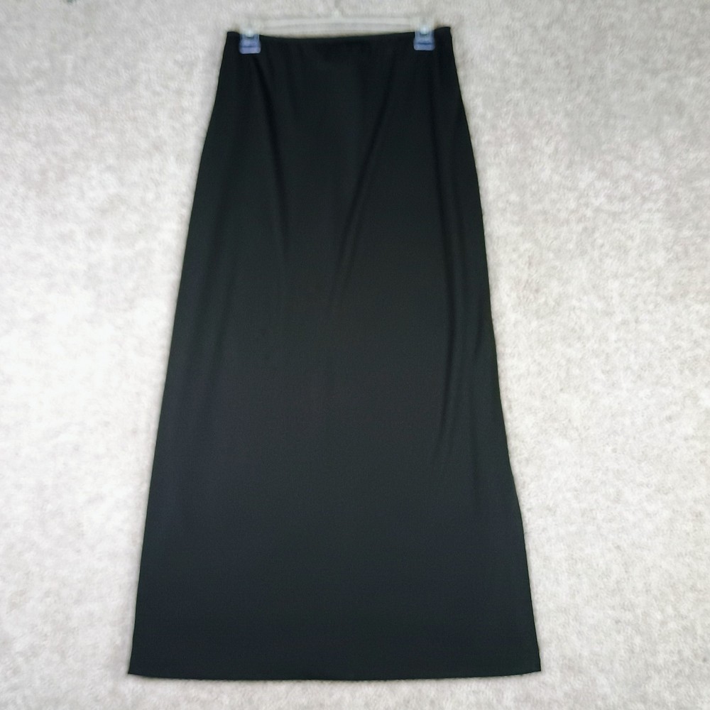 JKLA California Black Maxi Skirt Y2K Stretch Minimalist Goth Grunge M USA
