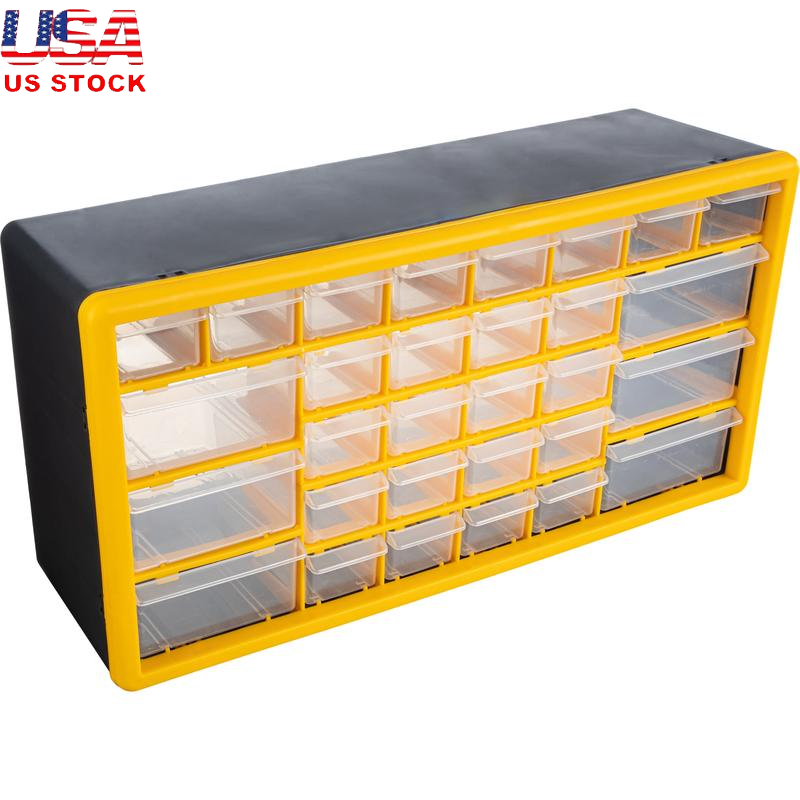 30 Drawer Storage Cabinet Plastic Organizer Crafts Hardware Parts Wall Mount New