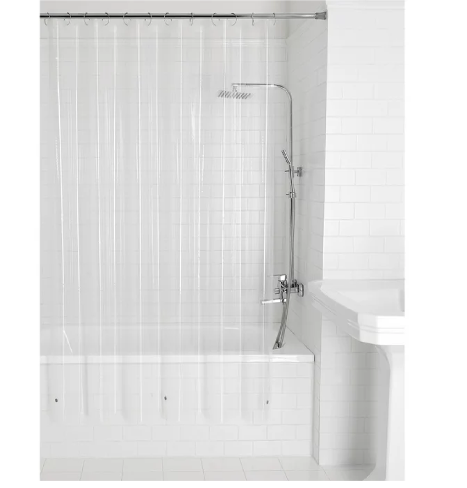 Clear Shower Curtain Liner Anti-Bacterial PEVA 70x71 Water Repellent Mainstays
