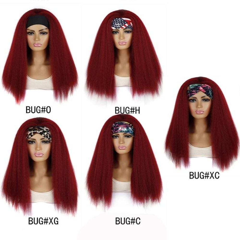 NNEIDS Bug Xg Long Hair Turban Headband With Corn Beard Wig