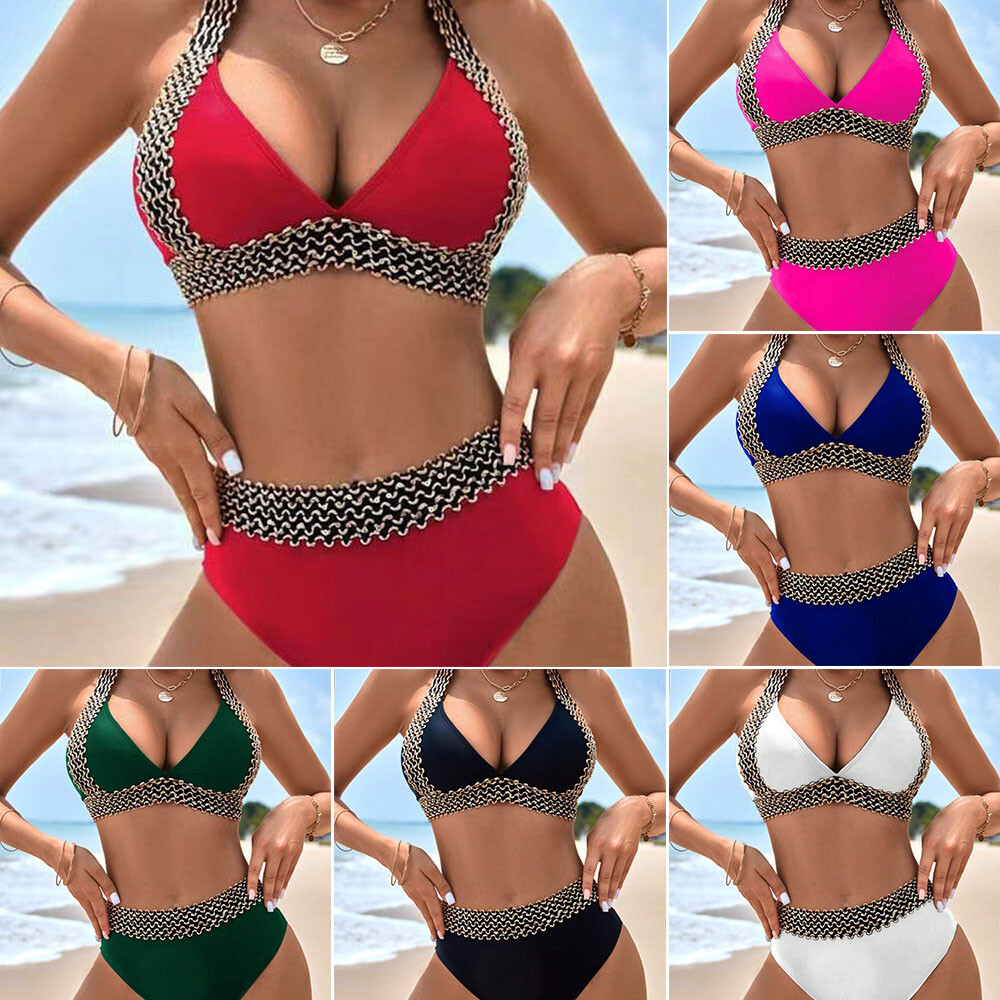 Women Beachwear Bikini Set Bathing Suits Swimwear Swimsuit Patchwork Sexy