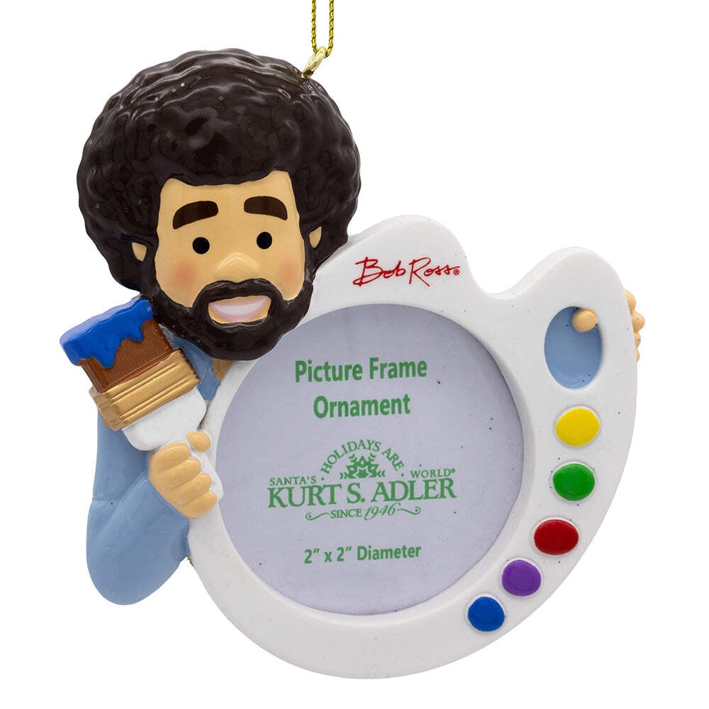 Bob Ross Picture Frame Resin Ornament 4.25