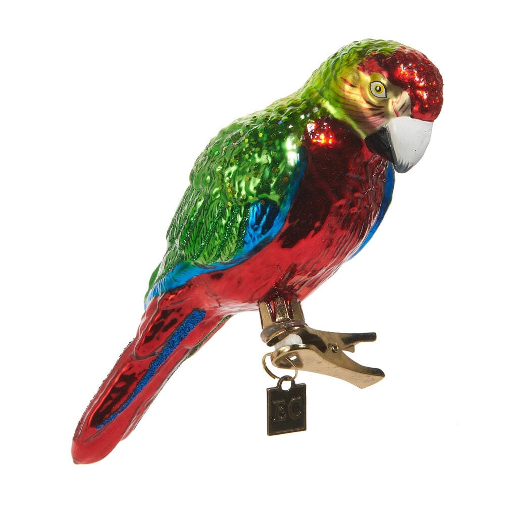 Macaw Parrot Clip-On Glass Ornament 6