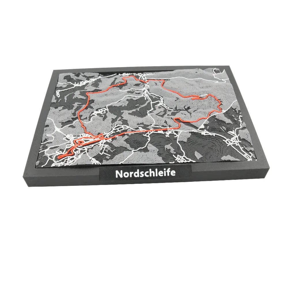 Nordschleife 3D Racetrack Map - Layered Nürburgring Circuit Model Art and Desk D