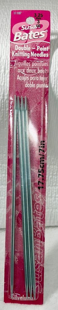 Set of 4 Susan Bates Double Pointed Knitting Needles Size 3/3.25 mm 7