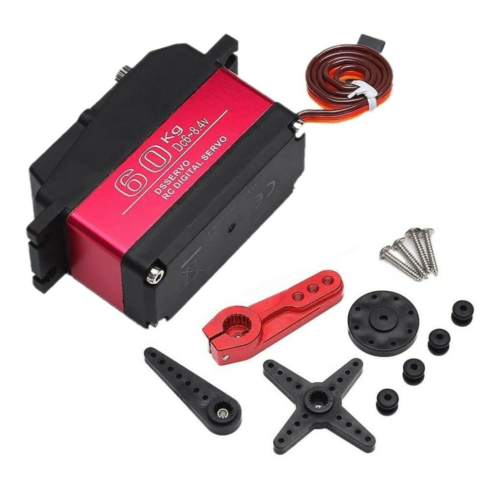 1/6 Scale RC Car 60KG Digital Steering Servo for Axial SCX6 with Rocker Arm