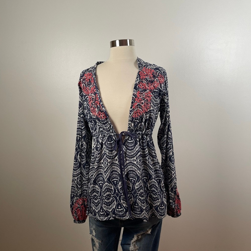 Athleta • Ikat Swim Cover Up Blue White Tunic Women's Small S