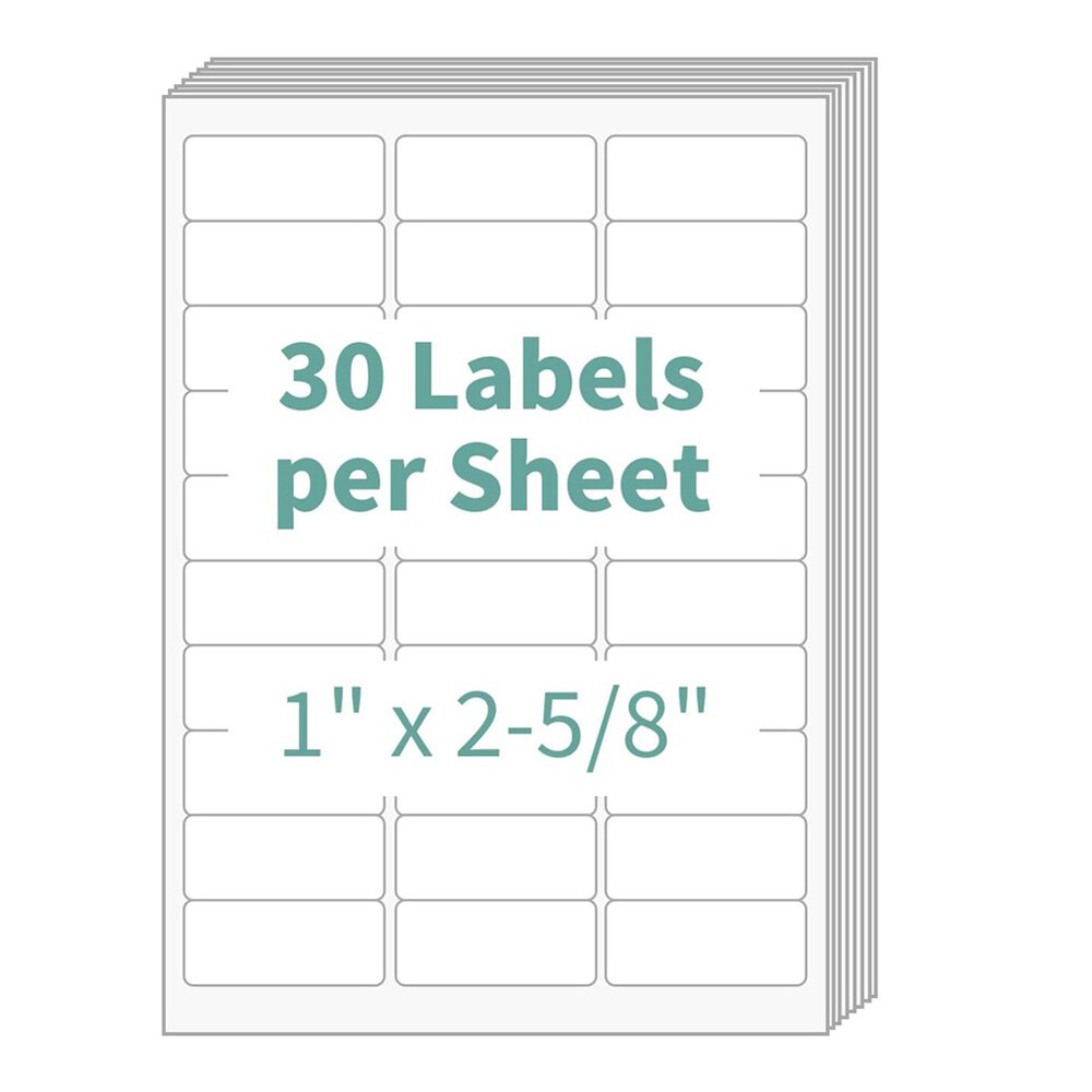 1 x 2.625 Inch Premium Shipping Labels for Amazon FBA 30-Up Sheet  -image