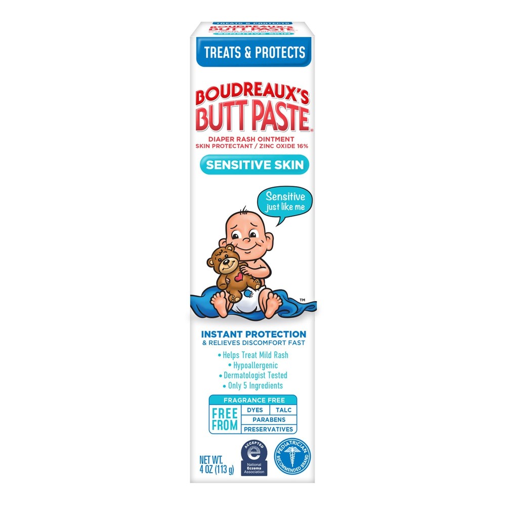 for Sensitive Skin Diaper Rash Cream, Ointment for Baby, 4 oz Tube