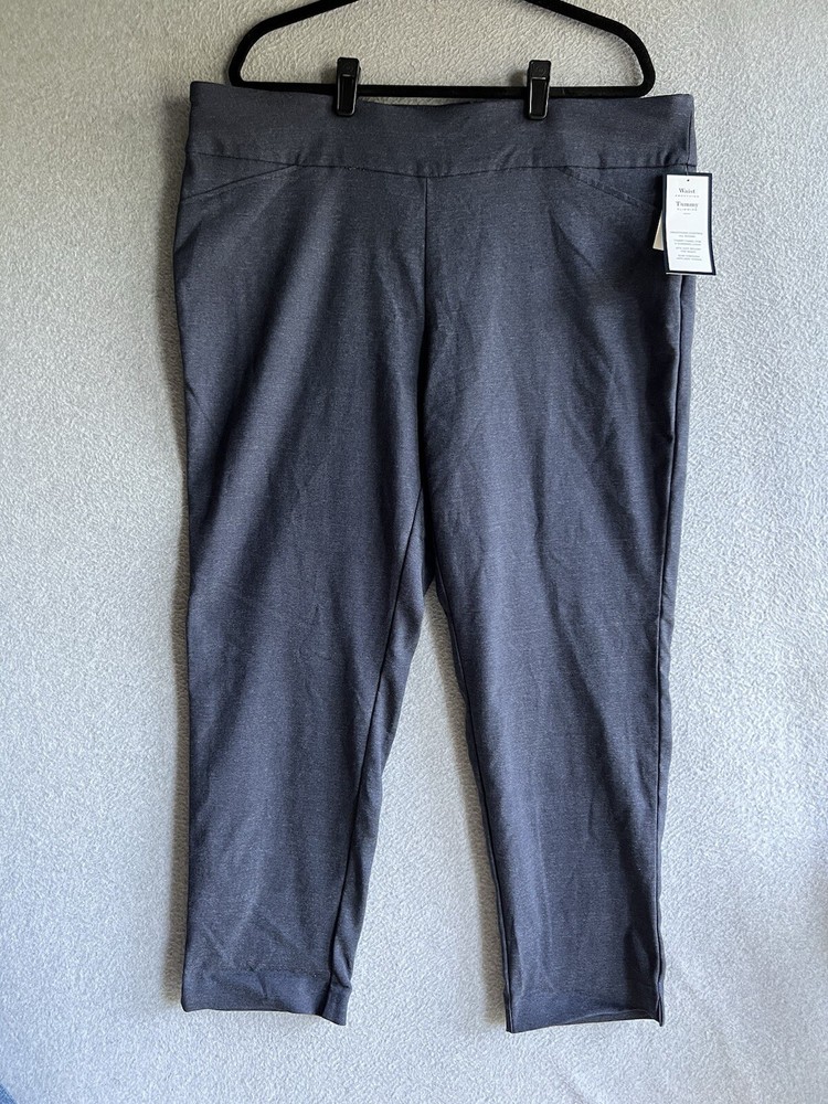 Charter Club Slim Leg Tummy Slimming Elastic Waist Pull On Pants 20W NWT