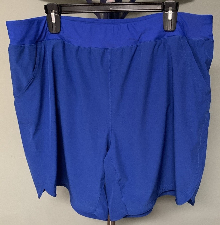 Lands End 9” Royal Blue Swim Board Shorts Stretch Womens 26W