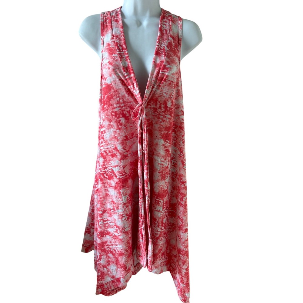 Coco Reef Swim Cover-up Sleeveless Coral Pink Tie-dye Dress Womens size M