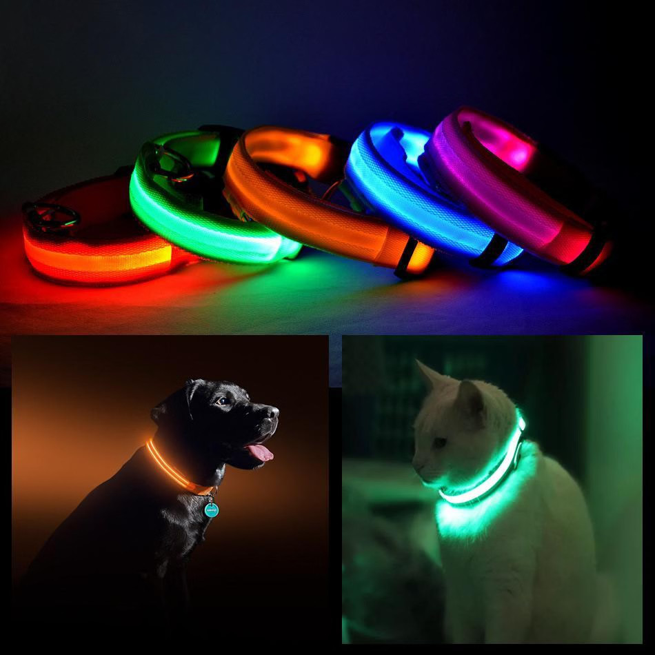 Color: BLUE,Size: MEDIUM - LED PET Safety Halo Style Collar