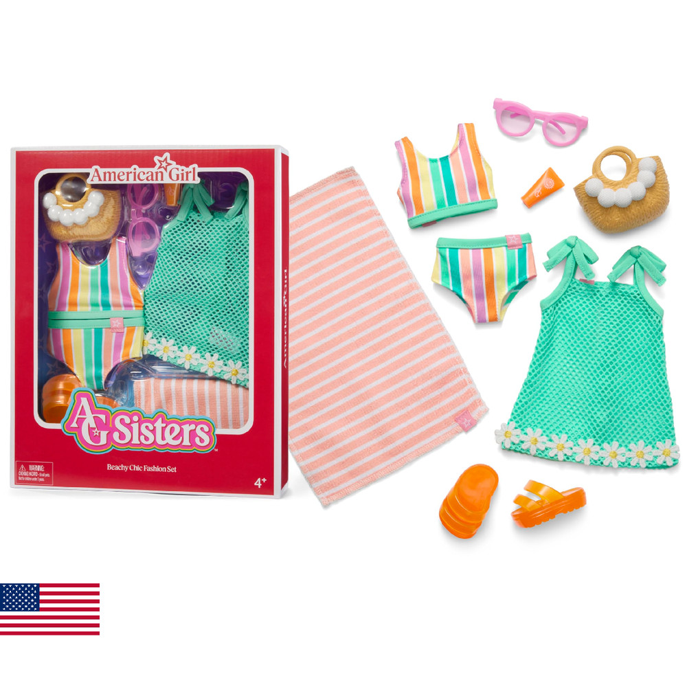 American Girl AG Sisters Beachy Chic Fashion Set Doll Clothes 14.5-inch 8 pcs Ag