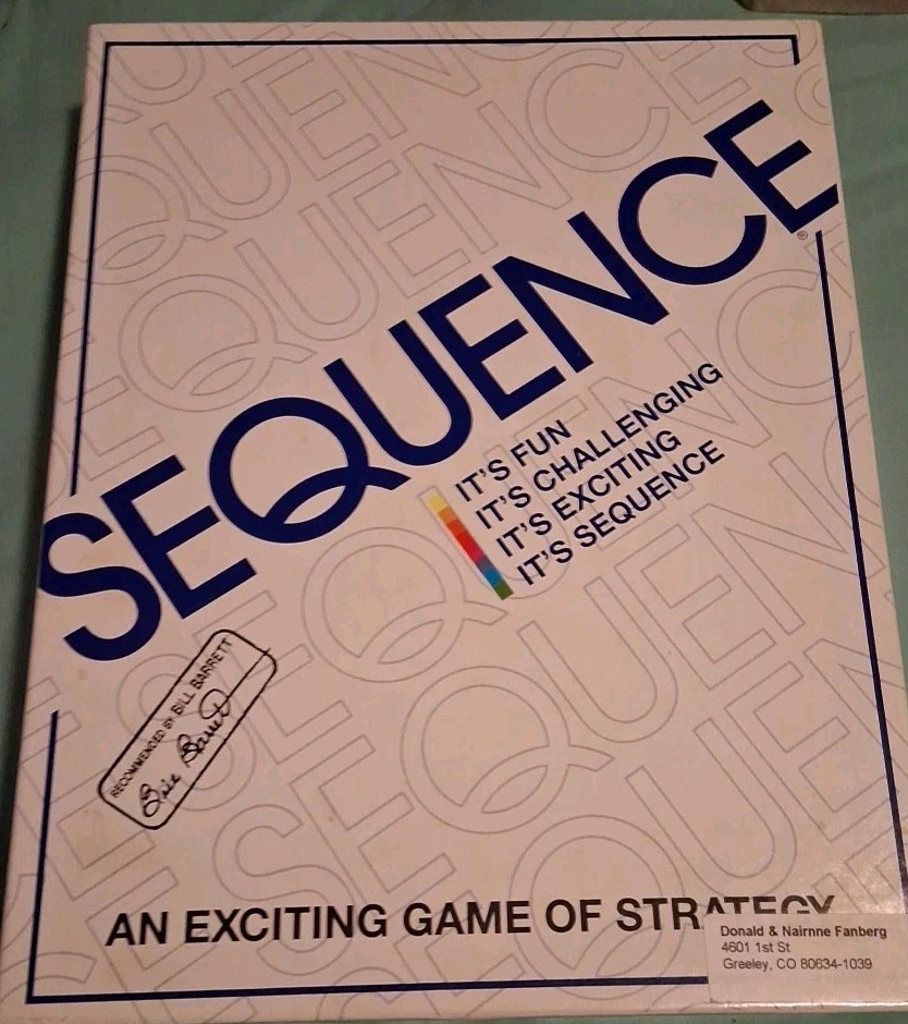 1995 SEQUENCE Board Game of Strategy Complete & in Excellent Condition