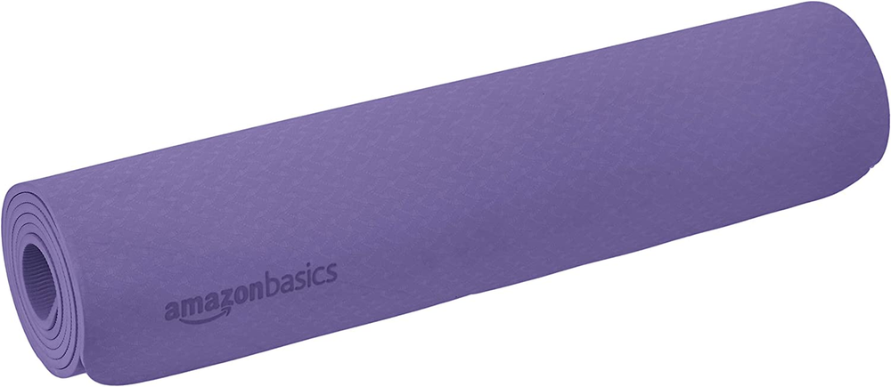 AmazonBasics Extra Thick TPE Non-Slip Yoga Mat for Comfort and Stability-image