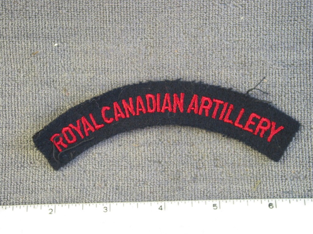 Royal Canadian Artillery, embroidered on black wool felt, from NS Meyer, new