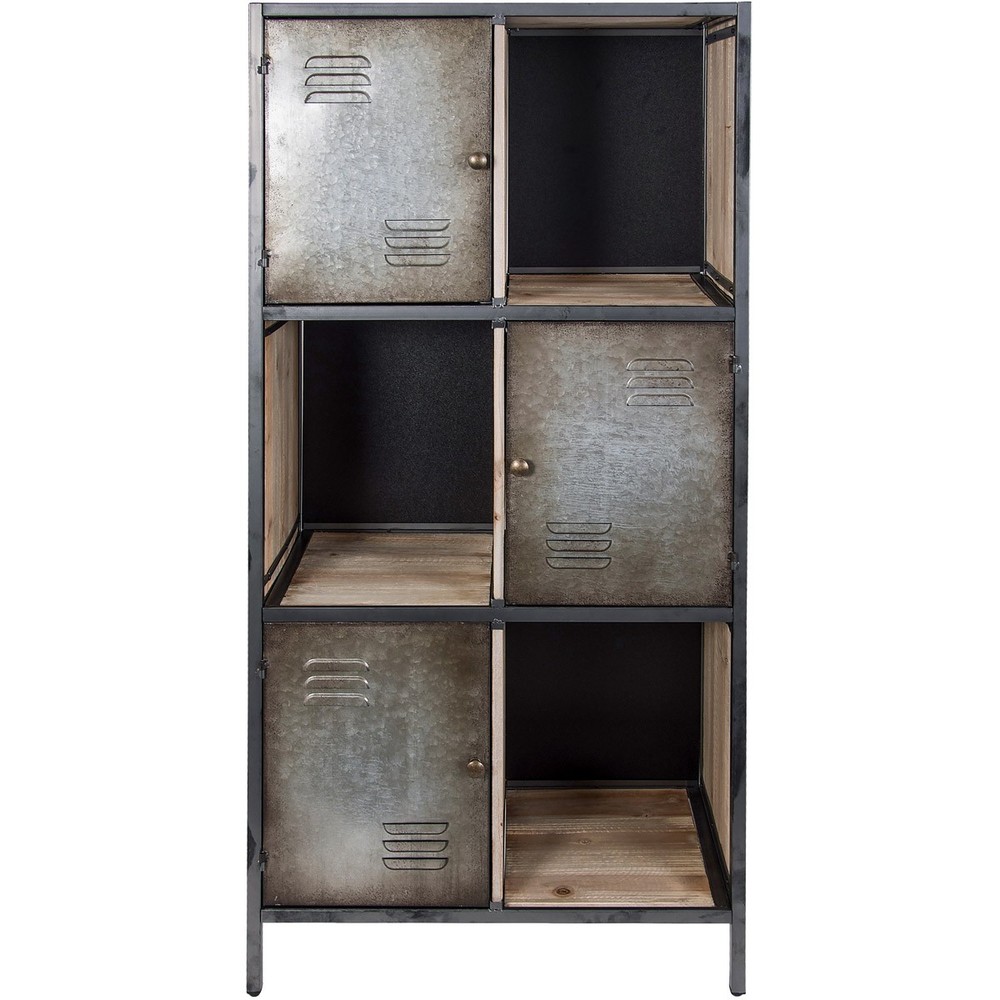 Varaluz Jayce Bookcase Weathered Steel Coastal Wash 4FST0201